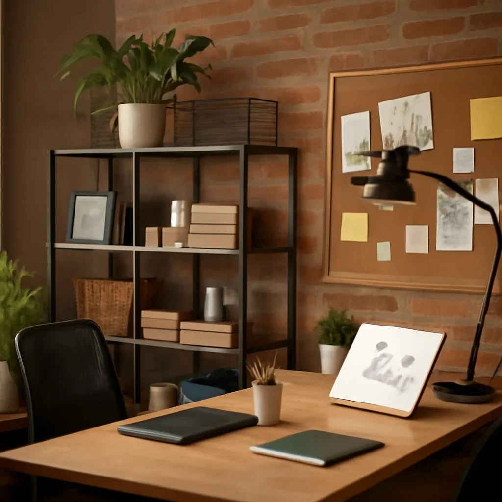 Decor and material detail for how to design a creative office space