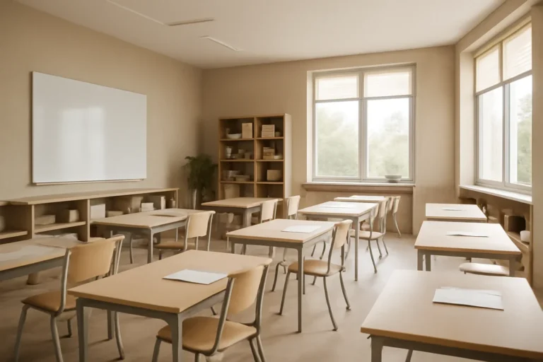 Modern School Interiors That Improve Learning in a calm modern interior setting
