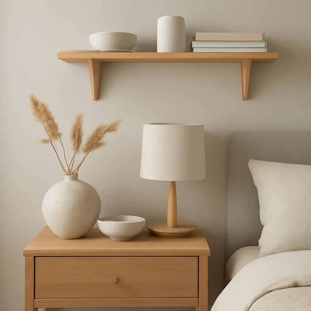 Decor and material detail for scandinavian bedroom color palette guide